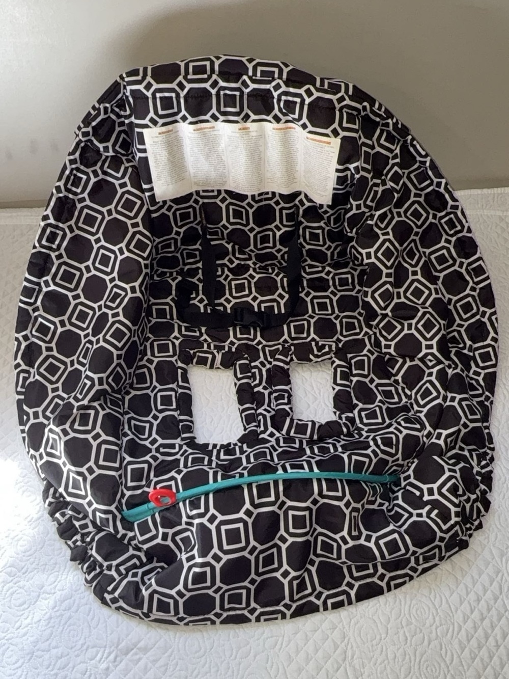 Boppy Baby Shopping Cart & High Chair Cover Black White pattern